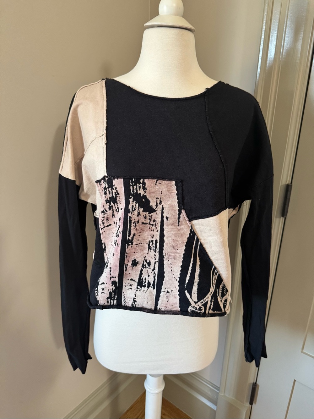 OOAK Kate Beck Alquemie hand-printed hand-sewn patchwork top